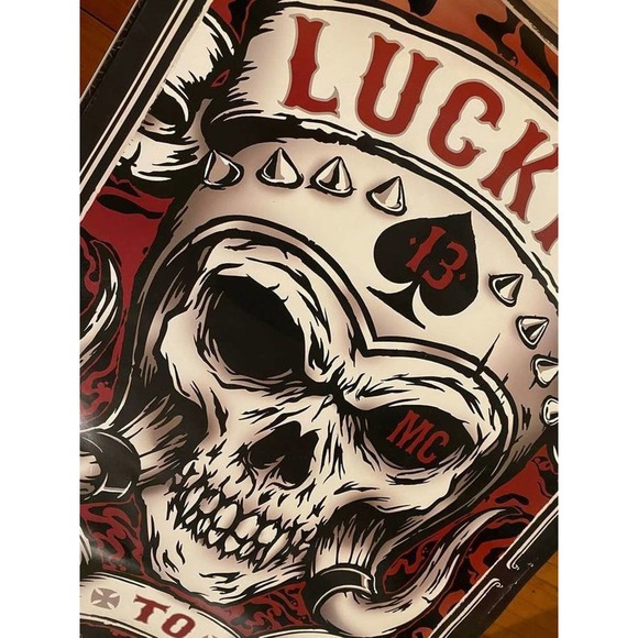 Large Lucky 13 Born to Lose Skull Poster - Picture 2 of 3